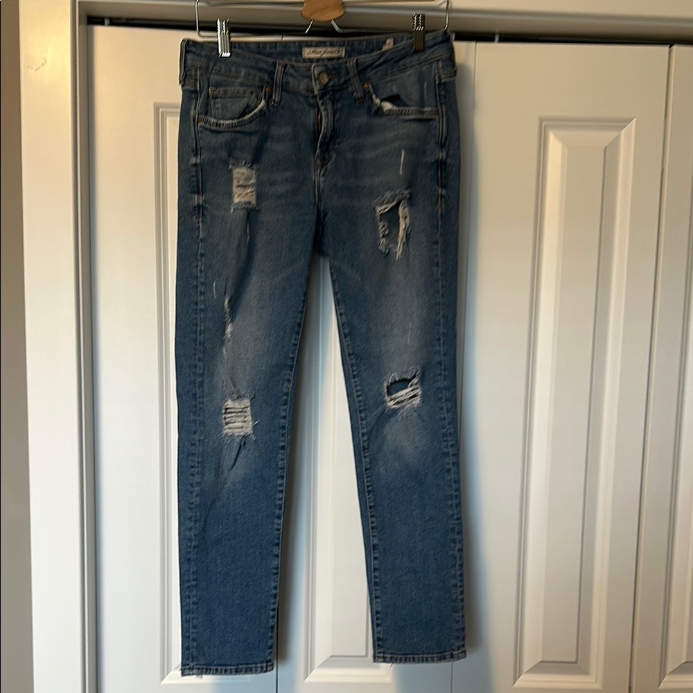 Mavi Blue Skinny Jeans Distressed Style